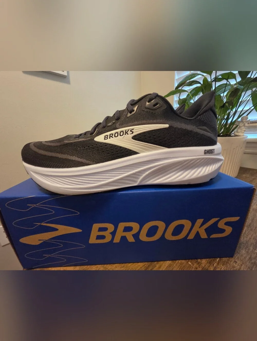 Brooks Men's Ghost Running Shoe - Black/White